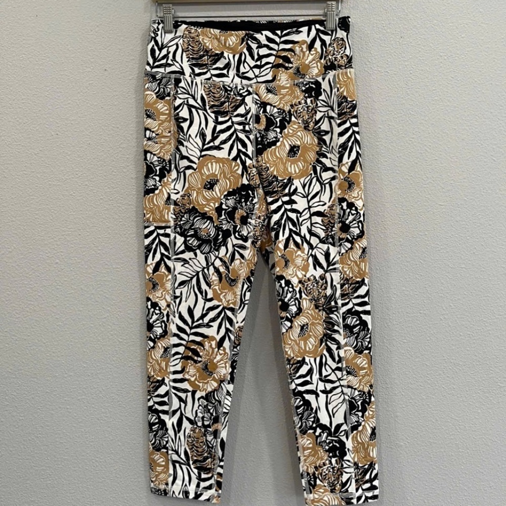Lilly Pulitzer Black and Gold Floral Leggings